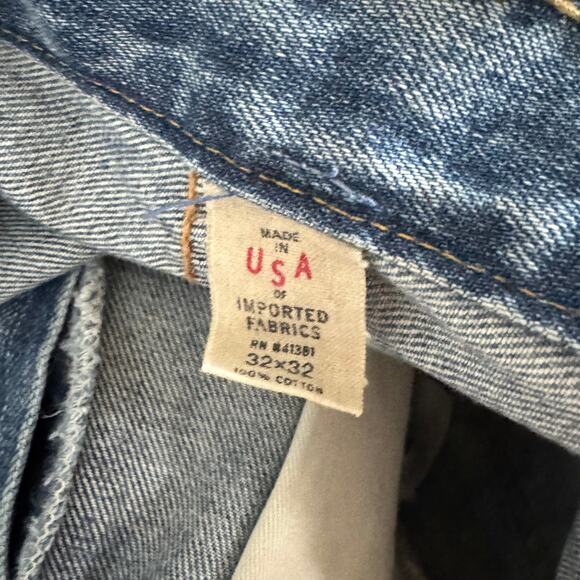 RRL Ralph Lauren Selvedge Denim Distressed Patch Jeans 32 Low Straight Double RL - Picture 6 of 7